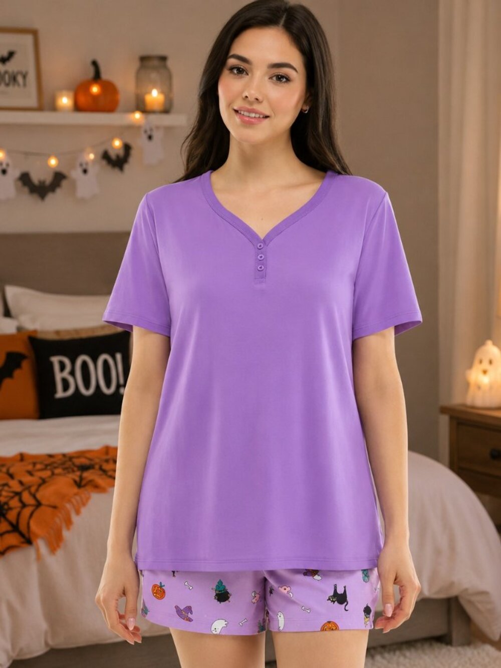 Jaclyn Women’s Halloween Set 3 Piece PJ